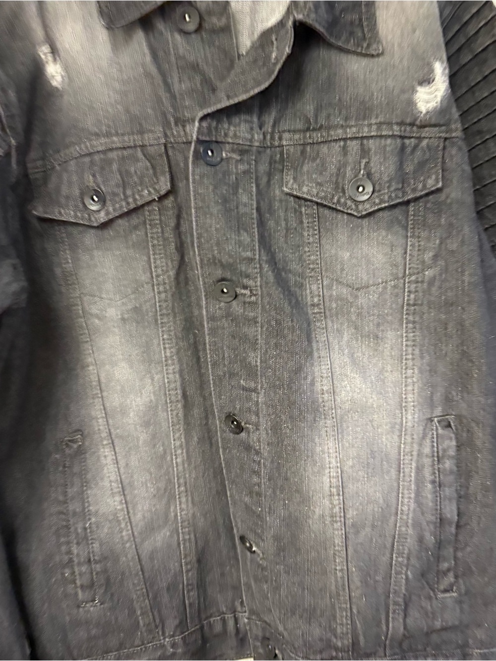 South Pole Men's Washed Black Denim Jacket